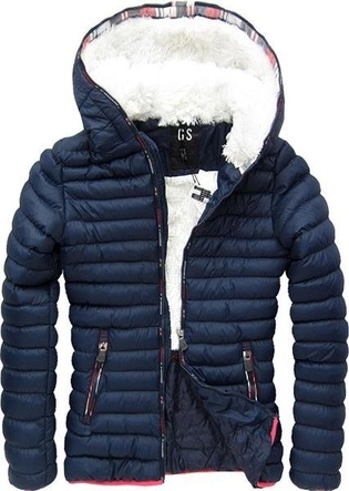 PIKOWANA KURTKA ZIMOWA GRANATOWA (307W)