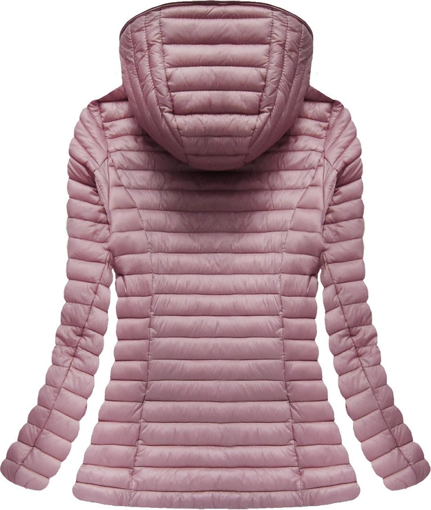 PIKOWANA KURTKA Z KAPTUREM BRUDNY RÓŻ (3961)