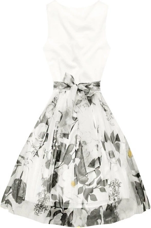 SUKIENKA Z TIULEM W KWIATY BIAŁA (ART27)