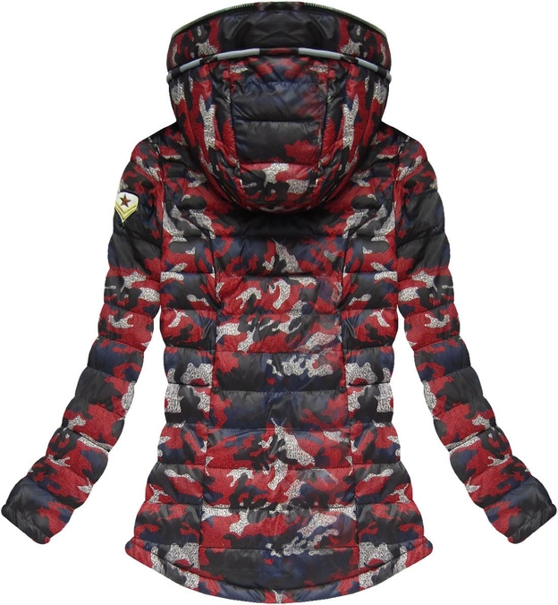 PIKOWANA KURTKA Z KAPTUREM CZERWONA (BH1718)