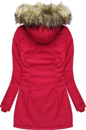 KURTKA ZIMOWA Z KAPTUREM CZERWONA (7631)