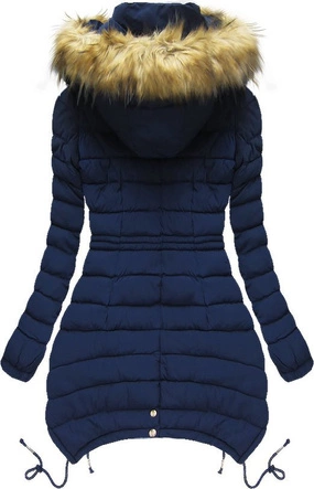 PIKOWANA KURTKA Z KAPTUREM GRANATOWA (3503W)