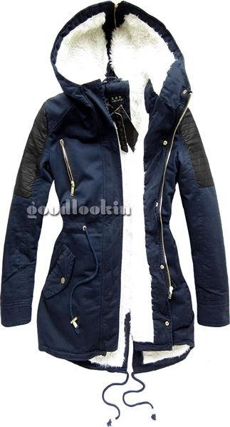 GRANATOWA PARKA ZIMOWA LIBLAND (LD-7590)