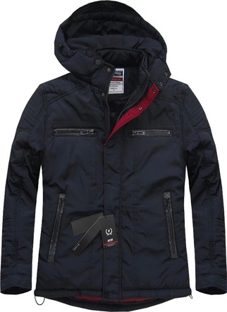 MĘSKA KURTKA ZIMOWA Z KAPTUREM GRANATOWA (M560)