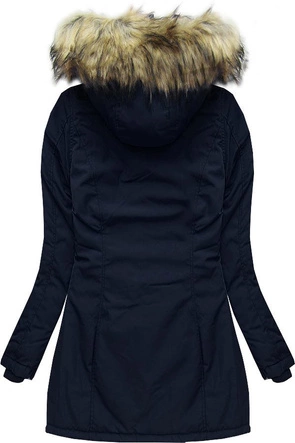 KURTKA ZIMOWA Z KAPTUREM GRANATOWA (7631BIG)