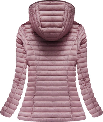 PIKOWANA KURTKA Z KAPTUREM BRUDNY RÓŻ (3961)