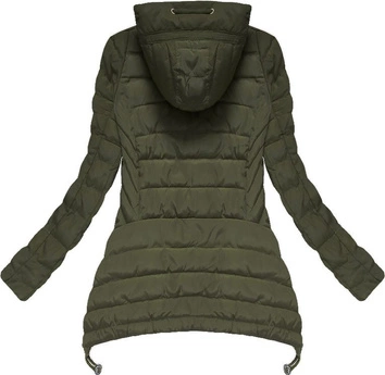 KURTKA PIKOWANA Z WYDŁUŻONYMI BOKAMI KHAKI (XW563X)