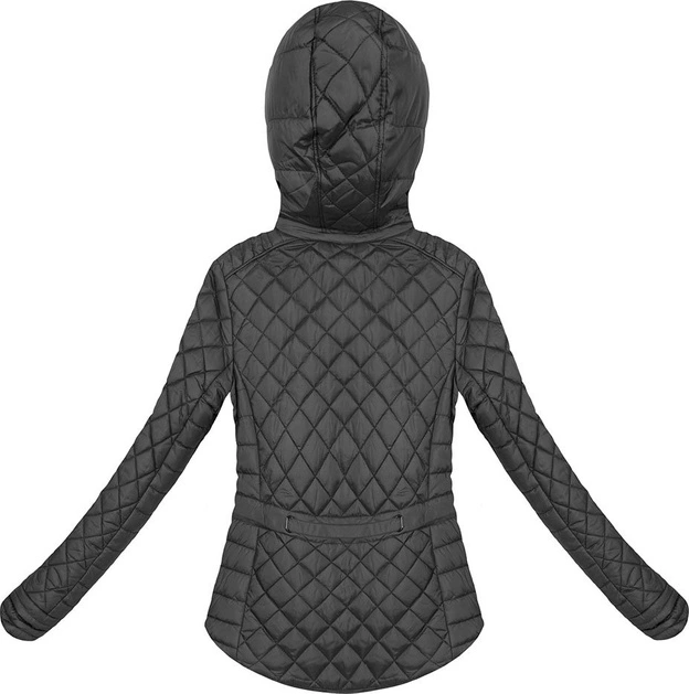 PIKOWANA KURTKA Z KAPTUREM CZARNA (4183)