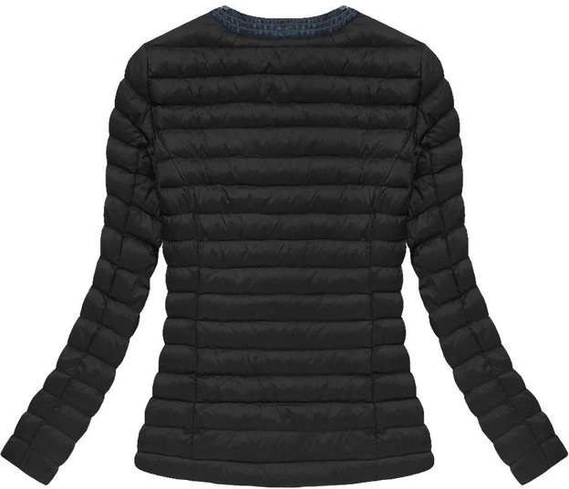 KURTKA Z ELEMENTAMI JEANSU CZARNA (7163)