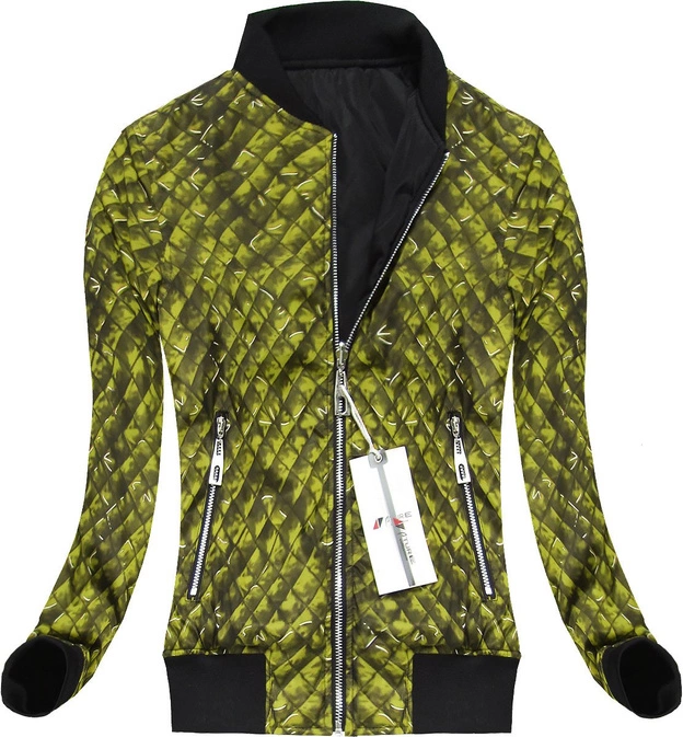 DWUSTRONNA KURTKA BOMBER LIMONKOWA (4477)