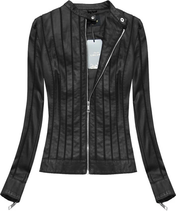 KURTKA Z WSTAWKAMI CZARNA (5283)