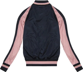 KURTKA BOMBERKA Z NASZYWKAMI GRANATOWA (W555)