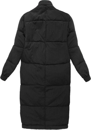 PŁASZCZ ZIMOWY Z PUCHEM NATURALNYM CZARNY (8068)