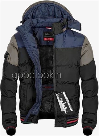 KURTKA ZIMOWA GO START CZARNO-KHAKI (7505)