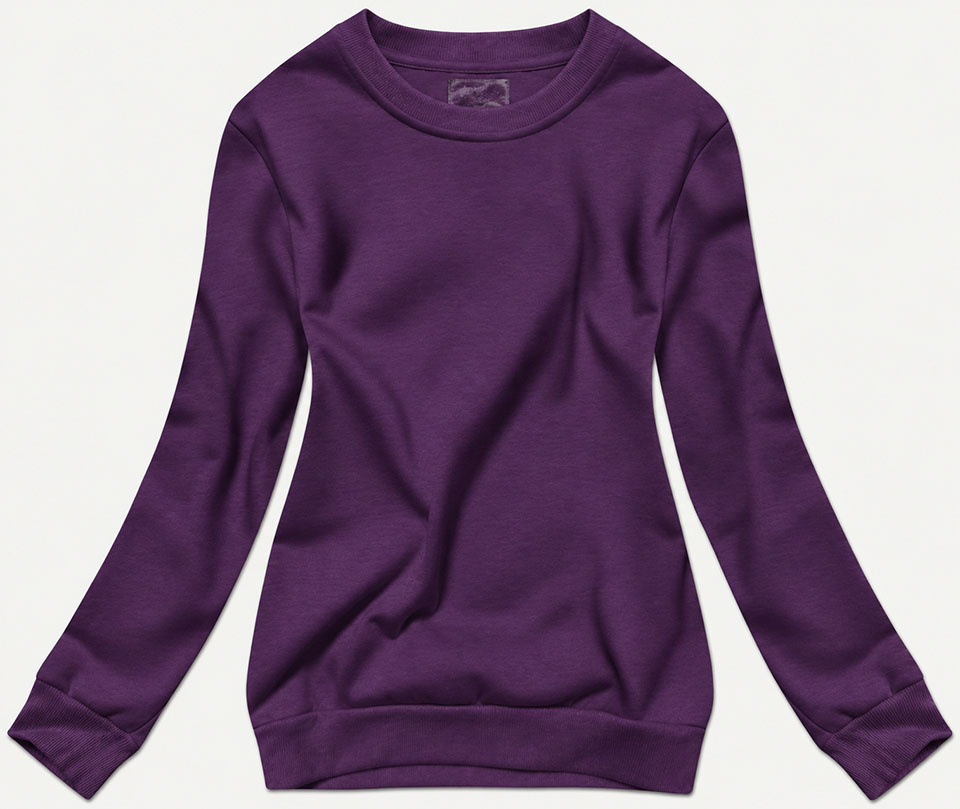 Bluza dresowa damska ze ściągaczami ciemny fioletowy (W01-30)