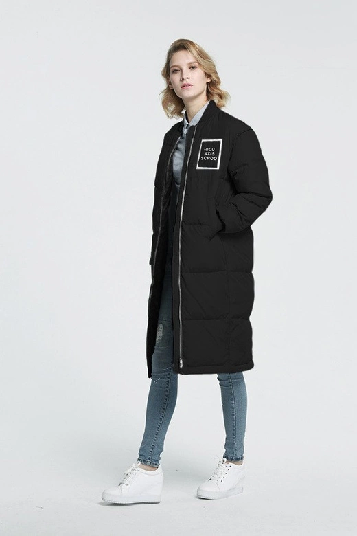 PŁASZCZ ZIMOWY Z PUCHEM NATURALNYM CZARNY (8068)