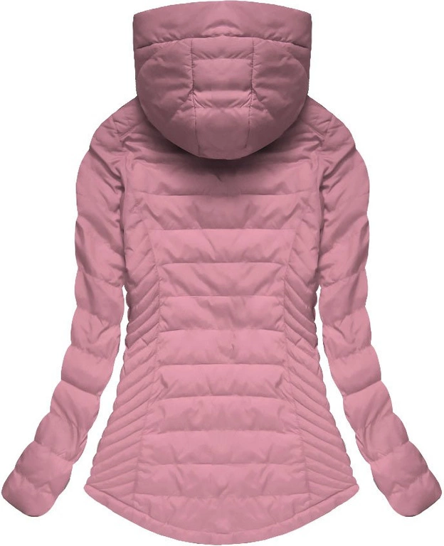 PIKOWANA KURTKA Z NASZYWKAMI RÓŻOWA (XW508X)