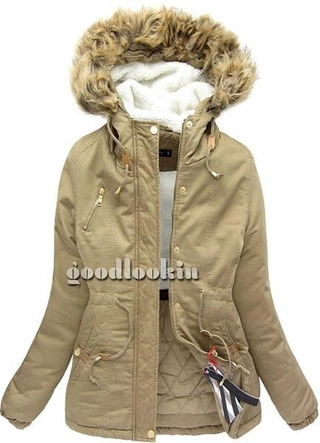 BEŻOWA PARKA ZIMOWA CATARINA (AT103)