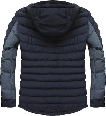 MĘSKA KURTKA ZIMOWA Z KAPTUREM GRANATOWA (M559)