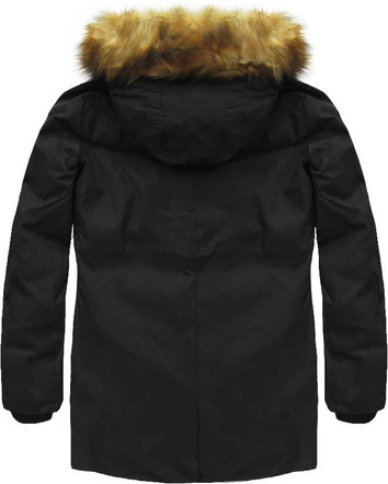 PARKA ZIMOWA Z PUCHEM NATURALNYM CZARNA (5017)