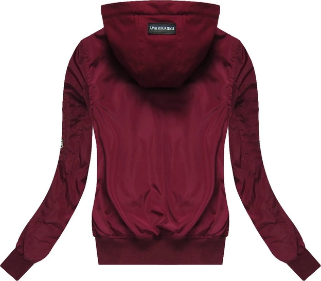 KURTKA BOMBER Z KAPTUREM BORDOWA (W02)
