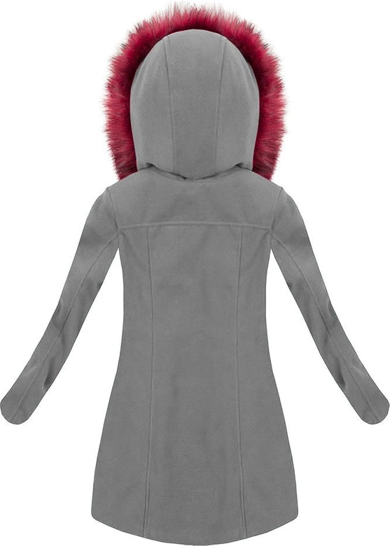 KRÓTKI PŁASZCZ ZIMOWY Z KAPTUREM JASNOSZARY (6257)