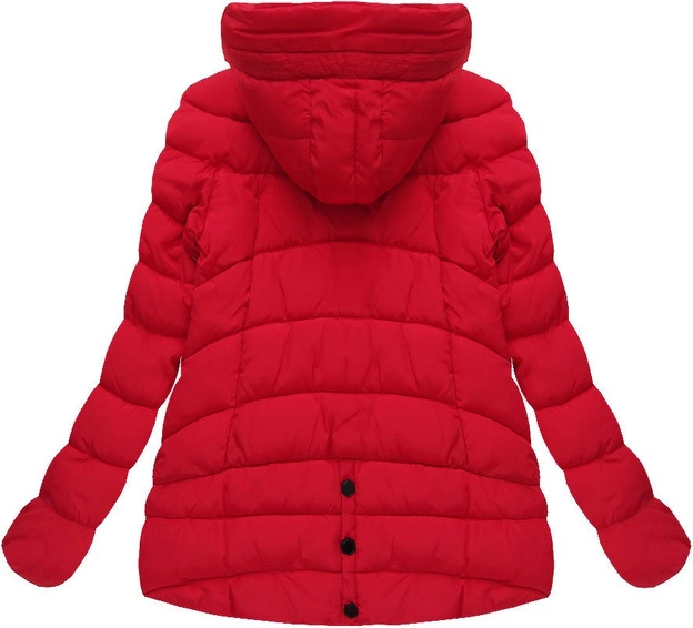 KURTKA Z ZAMKAMI I KAPTUREM CZERWONA (W269-1)