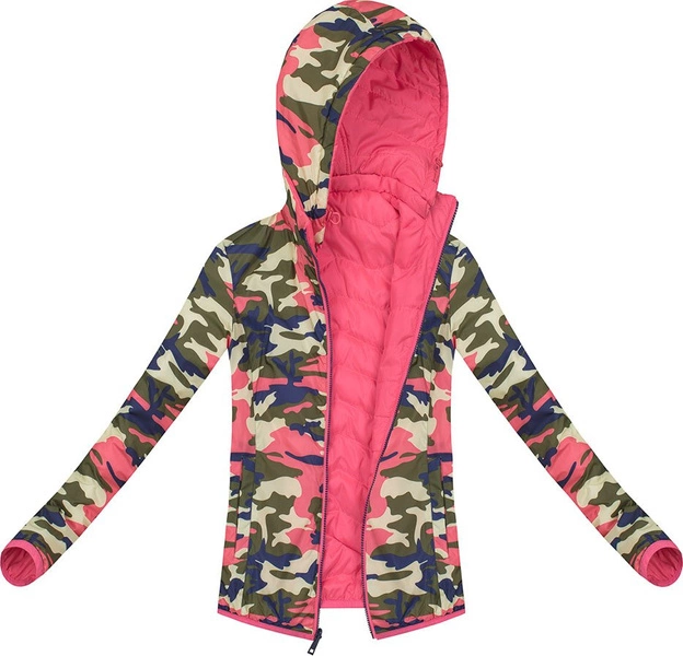 DWUSTRONNA KURTKA MORO RÓŻOWA (4164)