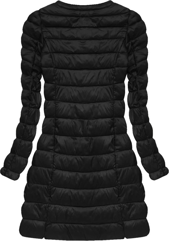 DŁUŻSZA PIKOWANA KURTKA CZARNA (7148BIG)