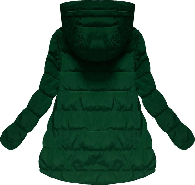 PIKOWANA KURTKA Z KAPTUREM ZIELONA (W586)