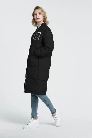 PŁASZCZ ZIMOWY Z PUCHEM NATURALNYM CZARNY (8068)