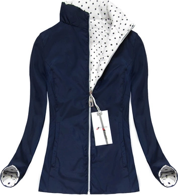 DWUSTRONNA KURTKA W GROSZKI BIAŁA (4473)