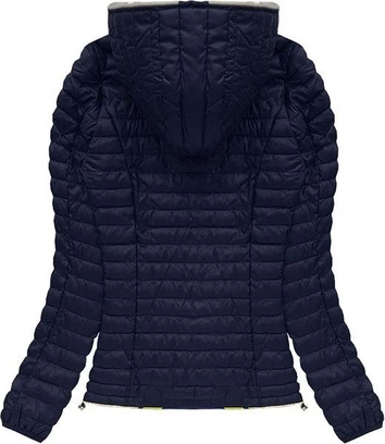 KURTKA PIKOWANA Z KAPTUREM GRANATOWA (21610A)