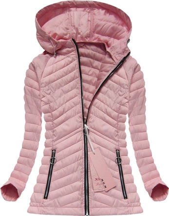 PIKOWANA KURTKA Z KAPTUREM RÓŻOWA (W564)