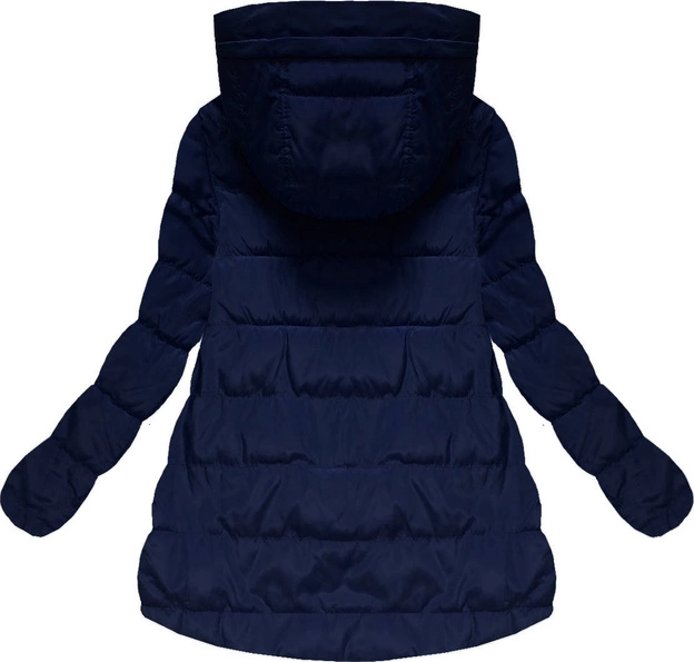 PIKOWANA KURTKA Z KAPTUREM GRANATOWA (W586)