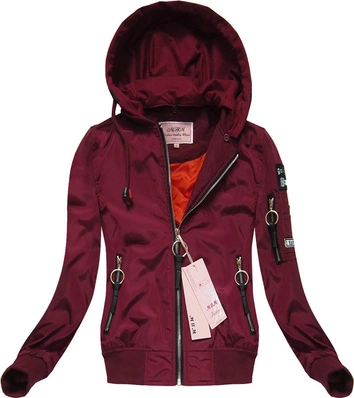 KURTKA BOMBER Z KAPTUREM BORDOWA (W02)