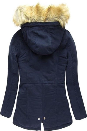 GRANATOWA PARKA ZIMOWA Z KAPTUREM (7586)