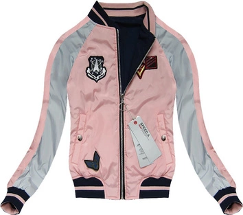 DWUSTRONNA BOMBERKA Z NASZYWKAMI RÓŻOWA (XW516X)