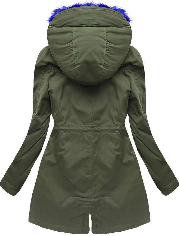 BAWEŁNIANA PARKA Z PODPINKĄ KHAKI-CHABROWA (7596)