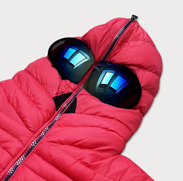 KURTKA DAMSKA ZIMOWA Z GOGLAMI RÓŻOWA (CX582W)