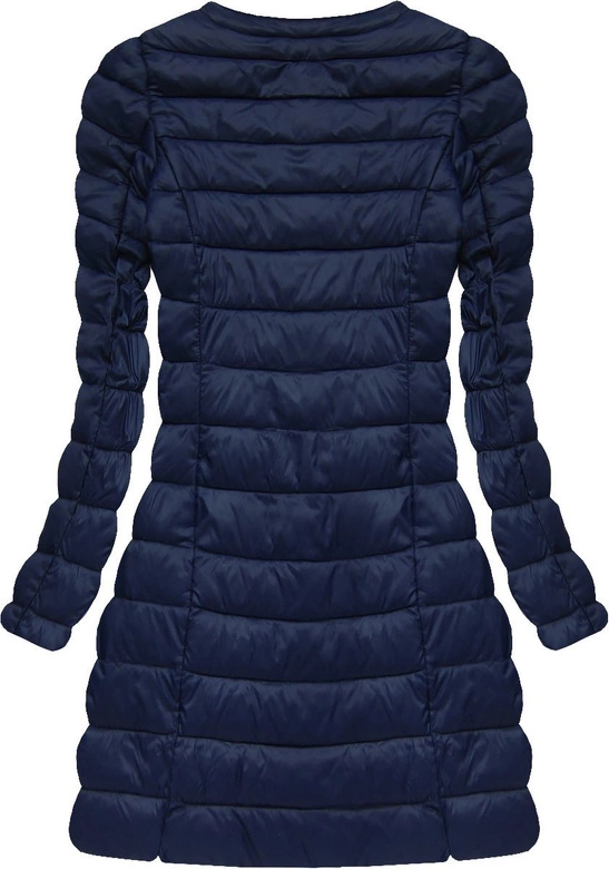 DŁUŻSZA PIKOWANA KURTKA GRANATOWA (7148)