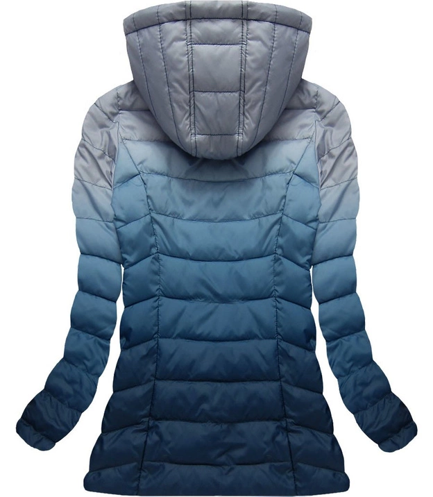 PIKOWANA KURTKA OMBRE GRANATOWA (4466)