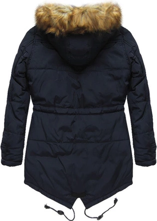 MĘSKA KURTKA ZIMOWA Z KAPTUREM GRANATOWA (M556)