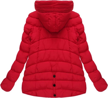 KURTKA Z ZAMKAMI I KAPTUREM CZERWONA (W269-1)