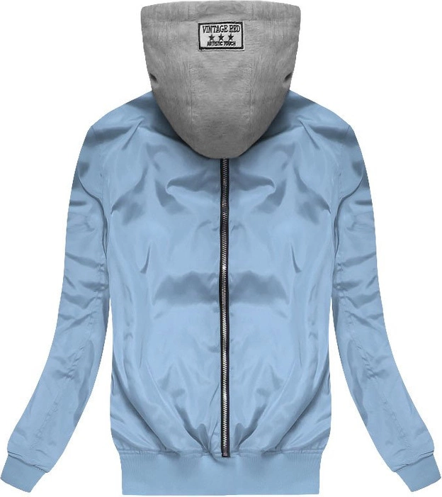 KURTKA BOMBER Z KAPTUREM BŁĘKITNA (XW560X)