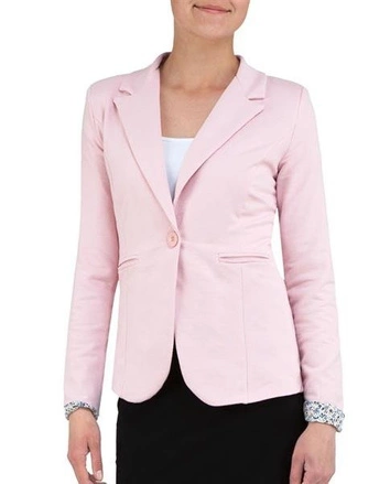 DZIANINOWA MARYNARKA PUDROWY RÓŻ (6097BIG)