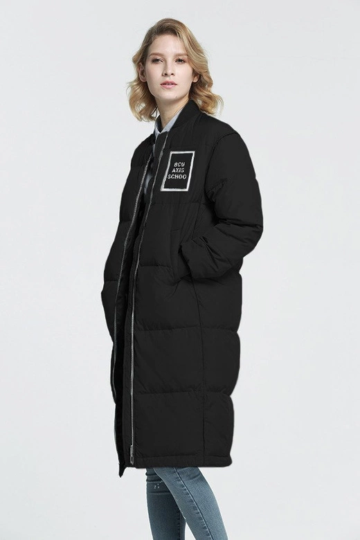 PŁASZCZ ZIMOWY Z PUCHEM NATURALNYM CZARNY (8068)