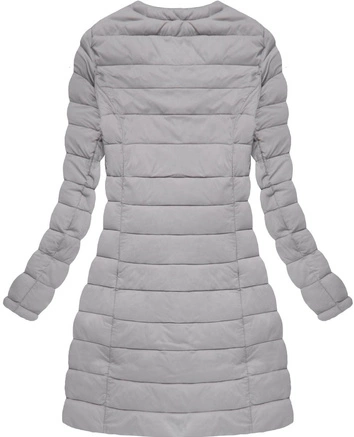 DŁUŻSZA PIKOWANA KURTKA SZARA (7148BIG)