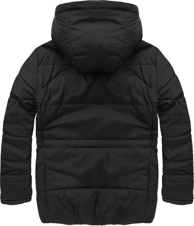 KURTKA ZIMOWA Z KAPTUREM CZARNA (607)