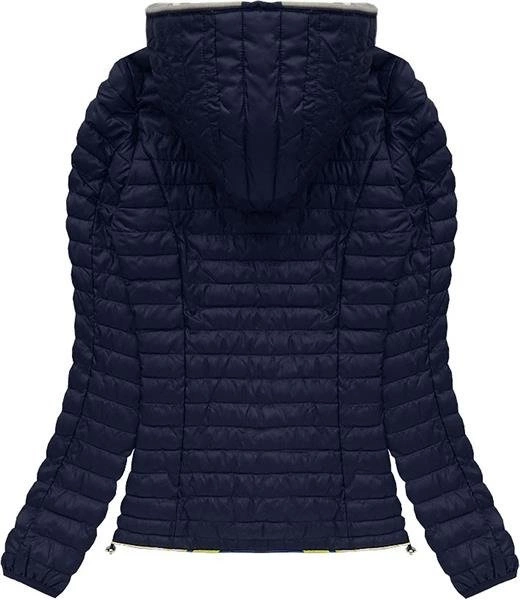 KURTKA PIKOWANA Z KAPTUREM GRANATOWA (21610A)